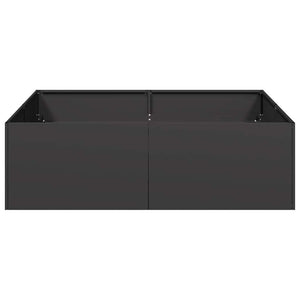 Schwarzer Stahl Pflanzkübel 100x100x30 cm