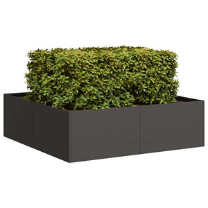 Schwarzer Stahl Pflanzkübel 100x100x30 cm