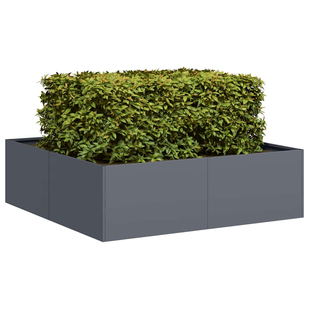 Anthrazit Pflanzkübel 100x100x30 cm Stahl