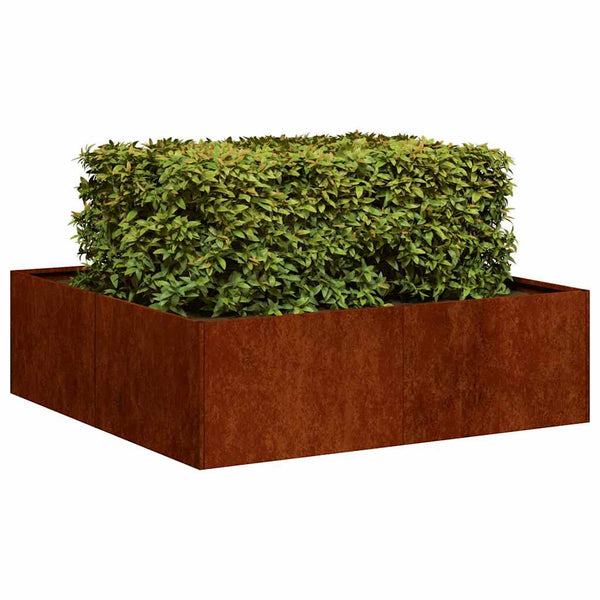 Rostiger Pflanzkübel 100x100x30 cm