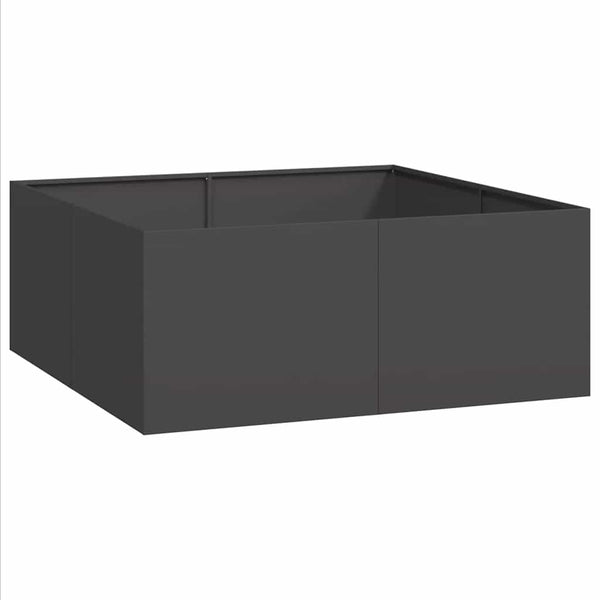 Schwarzer Stahl Pflanzkübel 100x100x40 cm