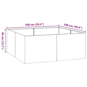 Verzinkter Stahl Pflanzkübel 100x100x40 cm