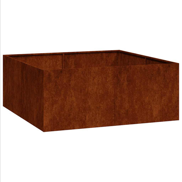 Rostiger Pflanzkübel 100x100x40 cm
