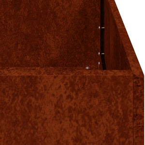Rostiger Pflanzkübel 100x100x40 cm