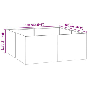 Rostiger Pflanzkübel 100x100x40 cm