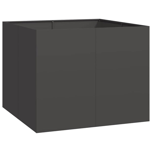 Schwarzer Pflanzkübel 100x100x80 cm Stahl