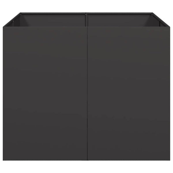 Schwarzer Pflanzkübel 100x100x80 cm Stahl