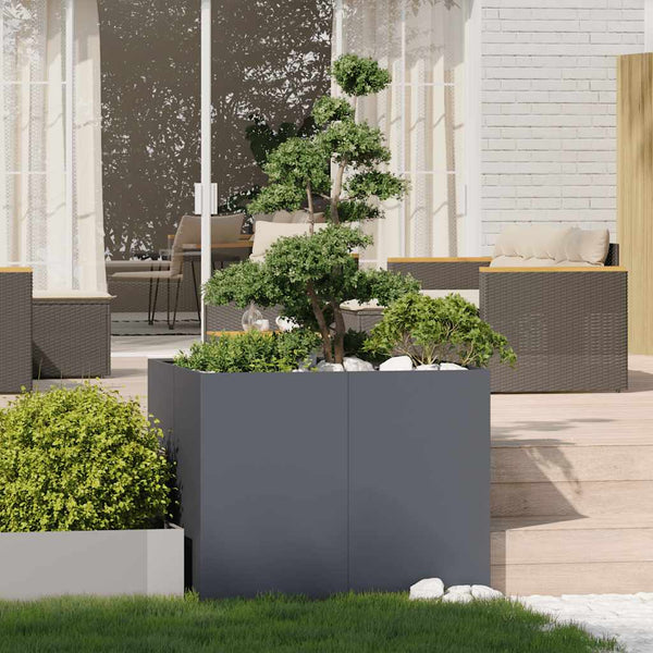 vidaXL Jardinière anthracite 100x100x80 cm Acier