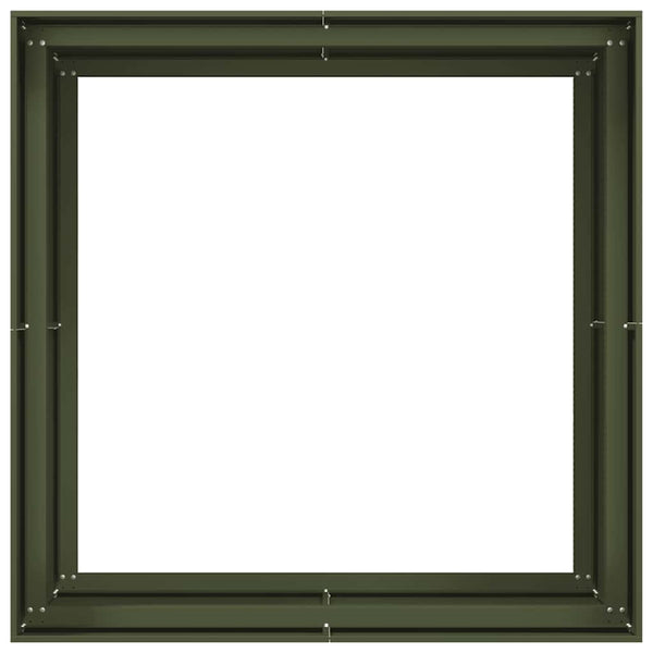 Olivgrünes Stahl Pflanzgefäß 100x100x80cm