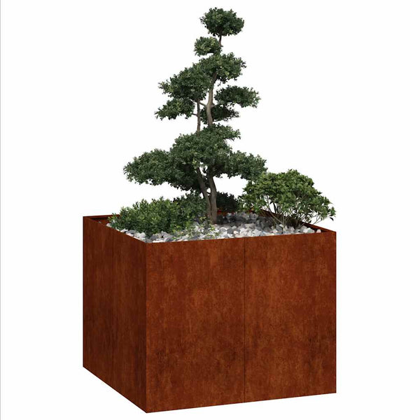 Rostiger Pflanzkübel 100x100x80 cm