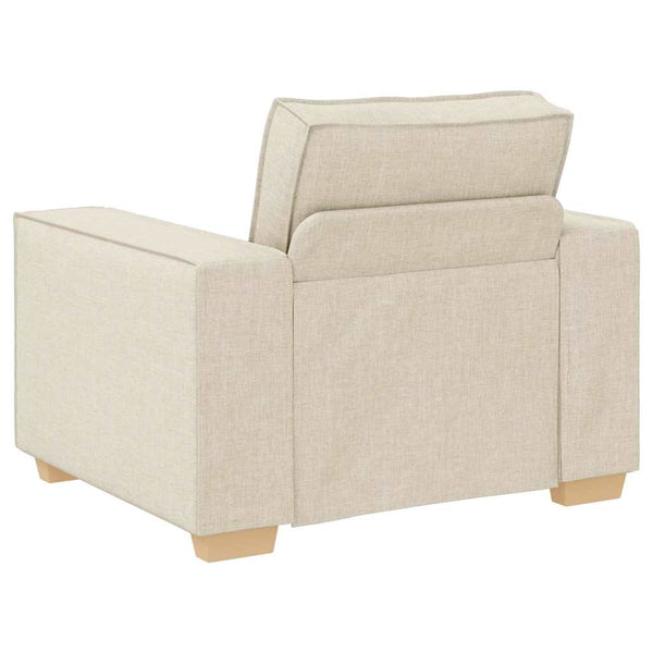 3-teiliges Sofa-Set Beige Leinenmischgewebe