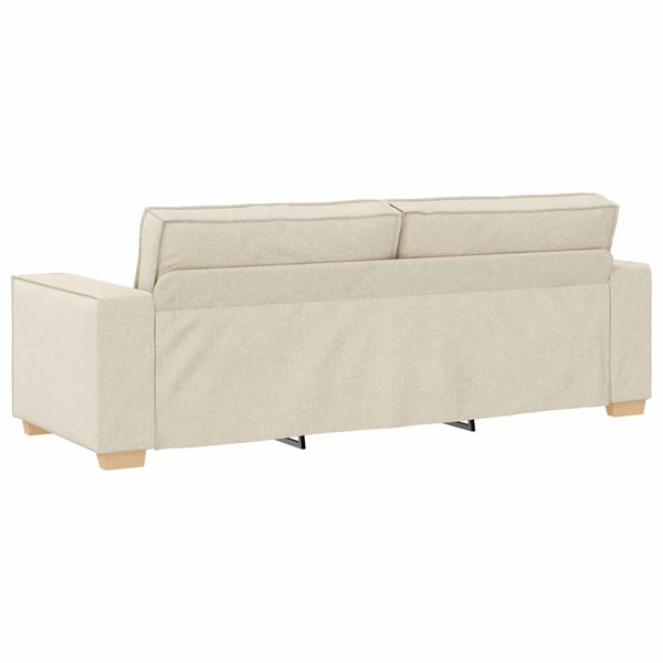 3-teiliges Sofa-Set Beige Leinenmischgewebe