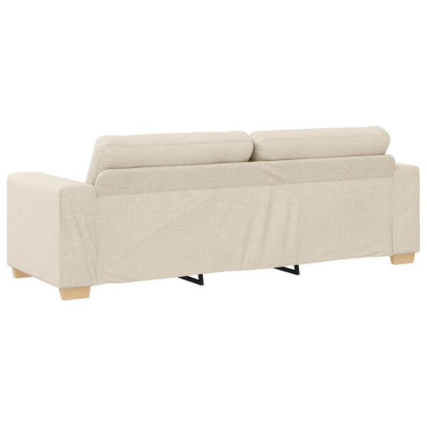 3-teiliges Sofa Beige Leinenmischgewebe