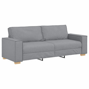 3-teiliges Sofa Hellgrau Leinenmischgewebe