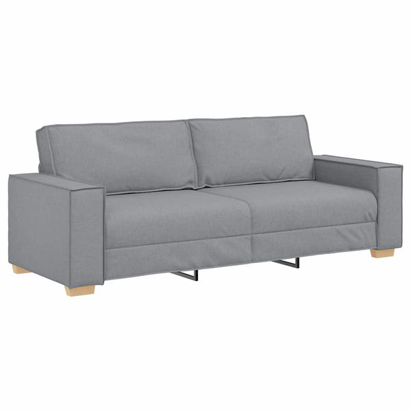 3-teiliges Sofa Hellgrau Leinenmischgewebe