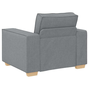 3-teiliges Sofa Hellgrau Leinenmischgewebe