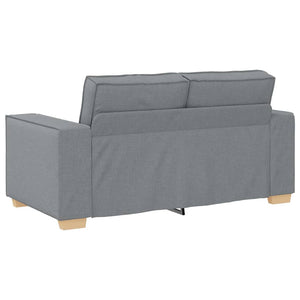 3-teiliges Sofa Hellgrau Leinenmischgewebe