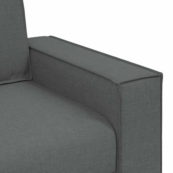 3-teiliges Sofa Dunkelgrau Leinenmischgewebe