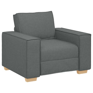 3-teiliges Sofa Dunkelgrau Leinenmischgewebe