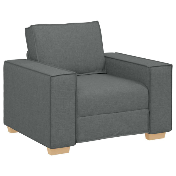3-teiliges Sofa Dunkelgrau Leinenmischgewebe