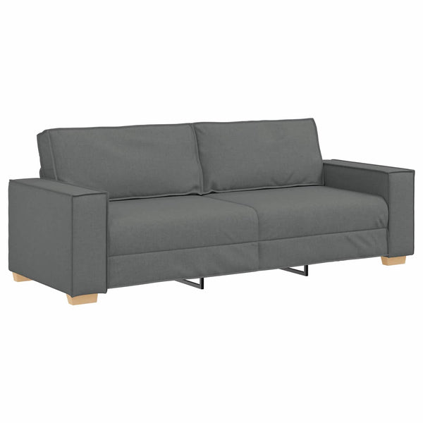 3-teiliges Sofa Dunkelgrau Leinenmischgewebe