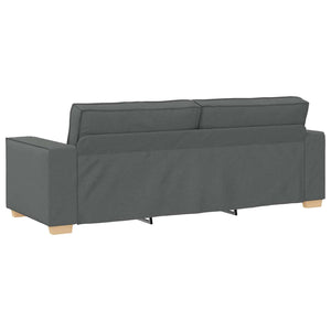 3-teiliges Sofa Dunkelgrau Leinenmischgewebe