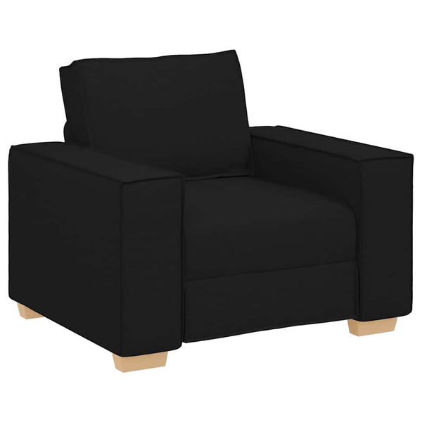 Schwarzes 3-teiliges Leinensofa