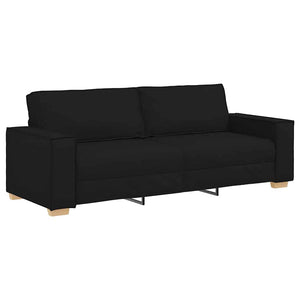 Schwarzes 3-teiliges Leinensofa
