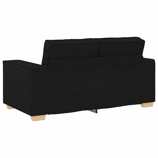 Schwarzes 3-teiliges Leinensofa