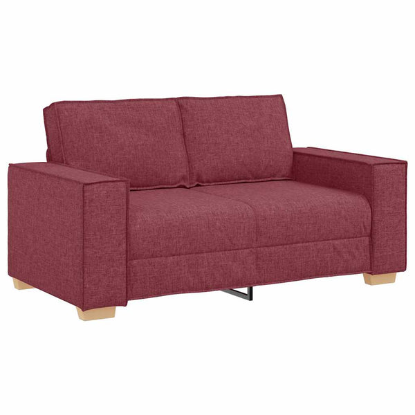 3-teiliges Sofa Weinrot Leinenmischgewebe