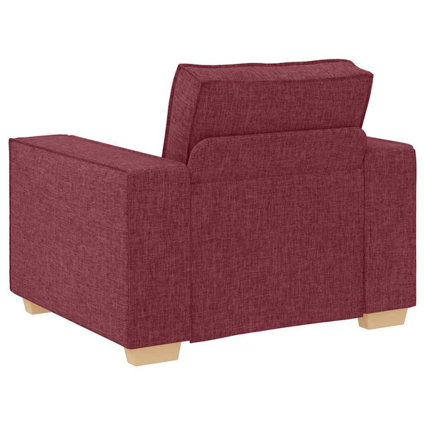3-teiliges Sofa Weinrot Leinenmischgewebe