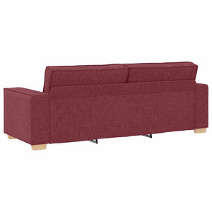 3-teiliges Sofa Weinrot Leinenmischgewebe