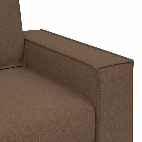 3-teiliges Sofa Braun Leinenmischgewebe