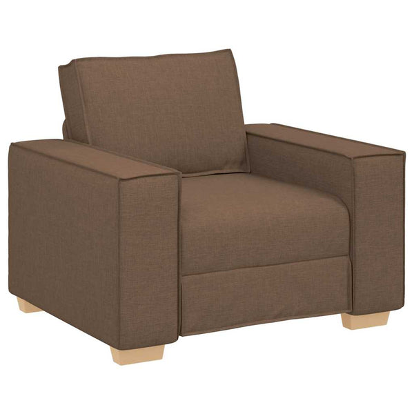3-teiliges Sofa Braun Leinenmischgewebe