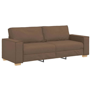 3-teiliges Sofa Braun Leinenmischgewebe