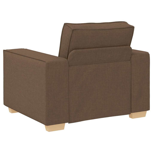 3-teiliges Sofa Braun Leinenmischgewebe