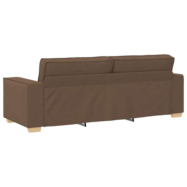 3-teiliges Sofa Braun Leinenmischgewebe
