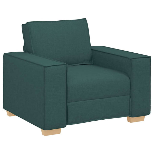 3-teiliges Sofa Dunkelgrün Leinenmischgewebe