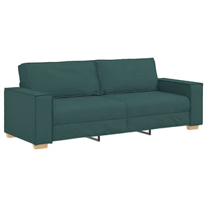 3-teiliges Sofa Dunkelgrün Leinenmischgewebe