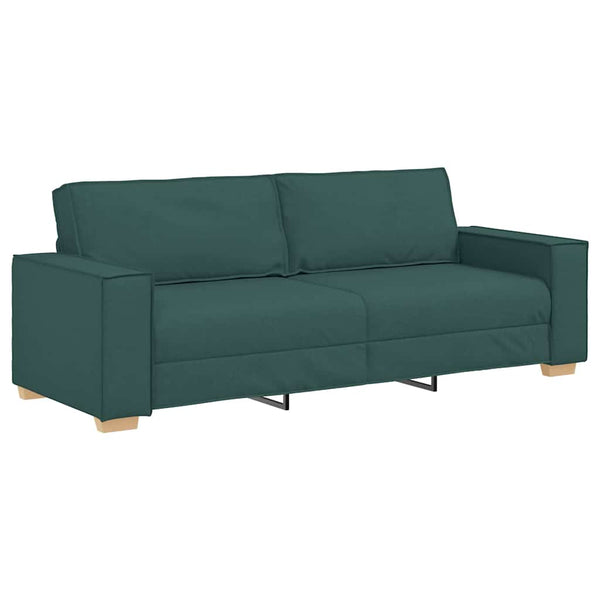 3-teiliges Sofa Dunkelgrün Leinenmischgewebe
