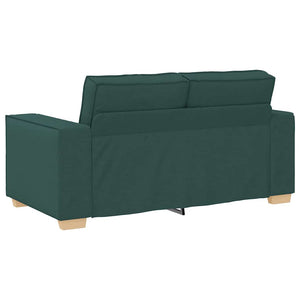 3-teiliges Sofa Dunkelgrün Leinenmischgewebe