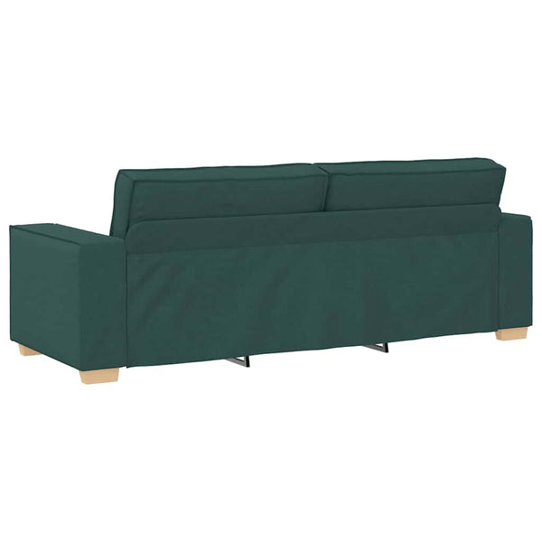 3-teiliges Sofa Dunkelgrün Leinenmischgewebe