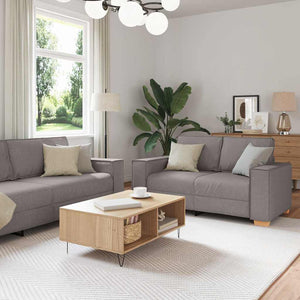 3-teiliges Sofa Taupe Leinenmischgewebe