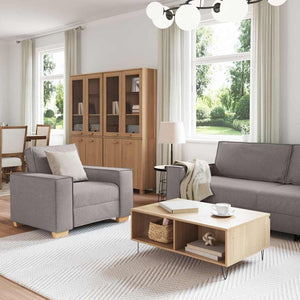 3-teiliges Sofa Taupe Leinenmischgewebe
