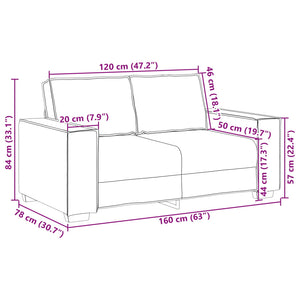 3-teiliges Sofa Taupe Leinenmischgewebe