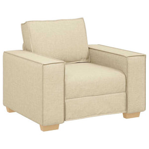 3-teiliges Creme Sofa Leinenmischgewebe