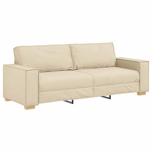 3-teiliges Creme Sofa Leinenmischgewebe