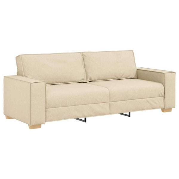 3-teiliges Creme Sofa Leinenmischgewebe