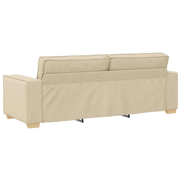 3-teiliges Creme Sofa Leinenmischgewebe