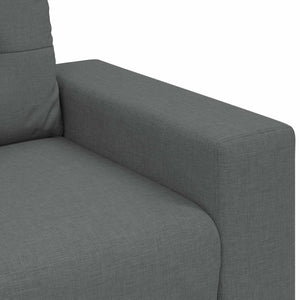 Sofa Set 3-teilig Dunkelgrau Leinenmischgewebe